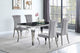 Juego de comedor Carone de 5 piezas de vidrio negro rectangular de 61 pulgadas, gris