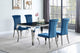 Juego de comedor Carone de 5 piezas de vidrio negro rectangular de 61 pulgadas en color verde azulado