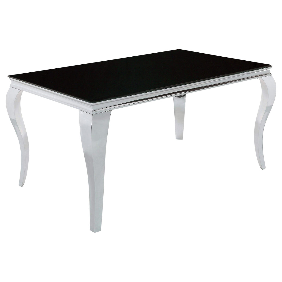 Juego de comedor Carone de 5 piezas de vidrio negro rectangular de 61 pulgadas