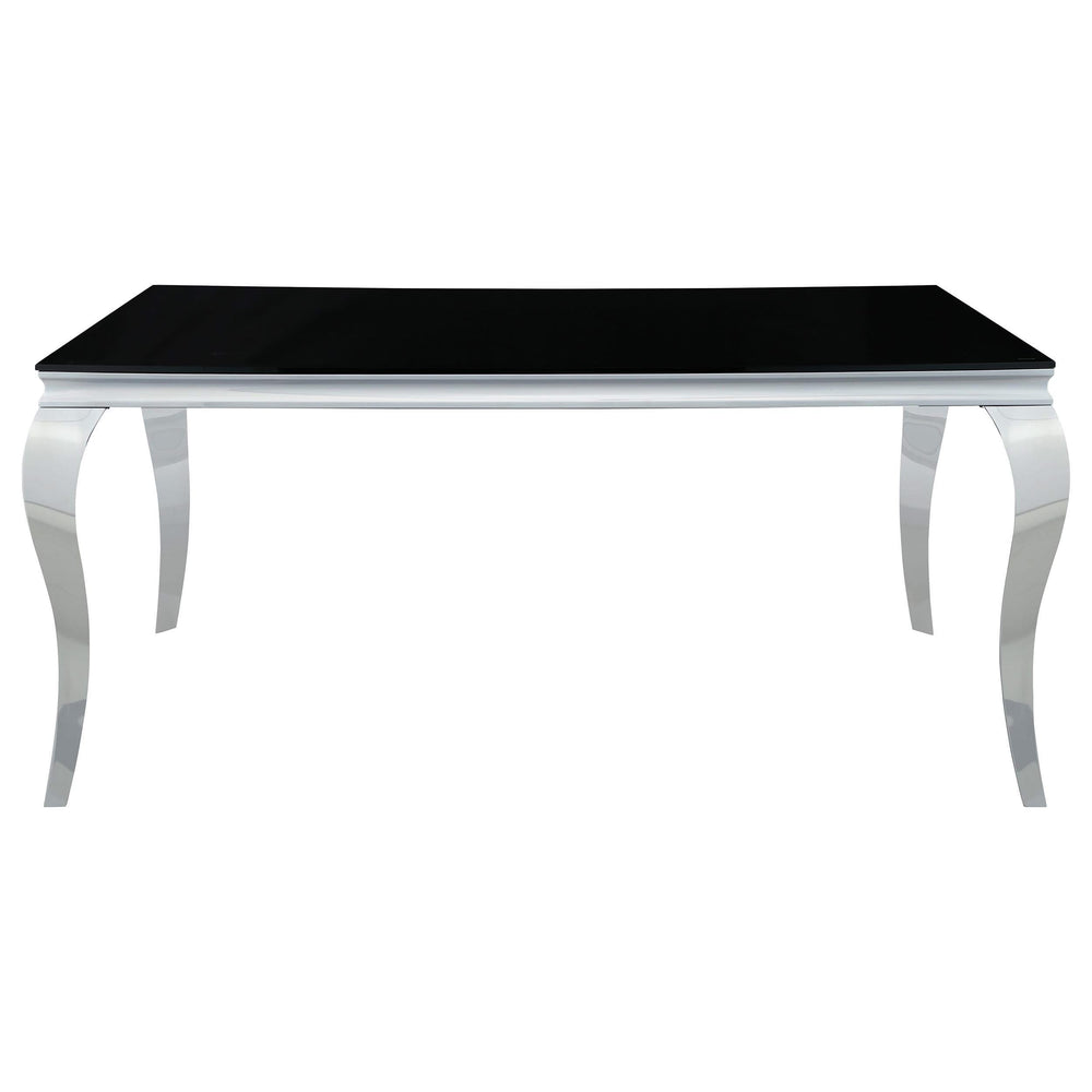 Juego de comedor Carone de 5 piezas de vidrio negro rectangular de 61 pulgadas