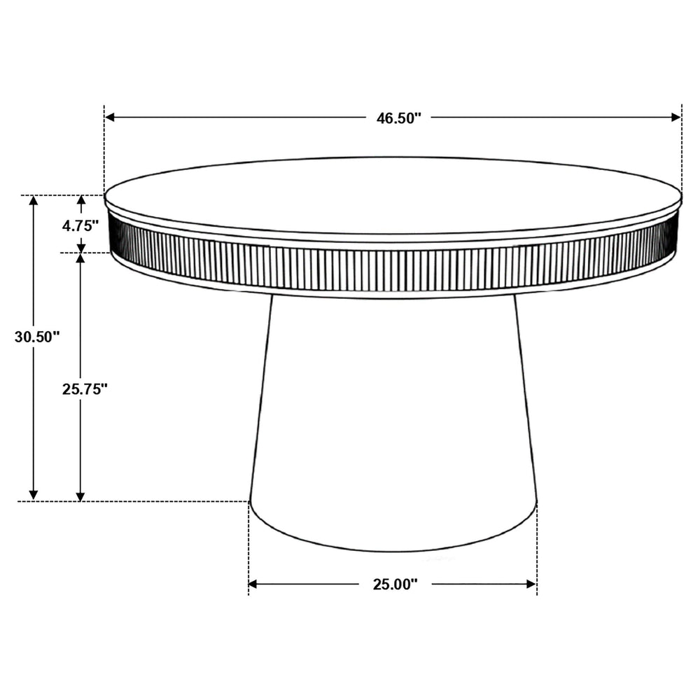 Mesa de comedor redonda Ortega de 46 pulgadas con cubierta de mármol de madera natural