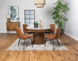 Mesa de comedor redonda Ortega de 46 pulgadas con cubierta de mármol de madera natural