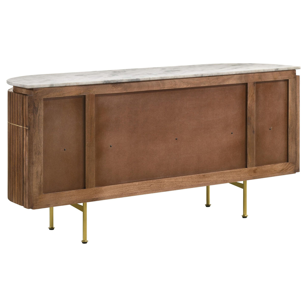 Aparador Ortega de 4 puertas con tapa de mármol y mueble buffet natural