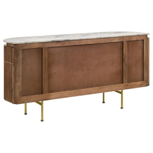 Aparador Ortega de 4 puertas con tapa de mármol y mueble buffet natural