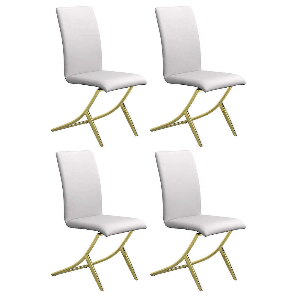 Silla de comedor tapizada Carmelia blanca (juego de 4)