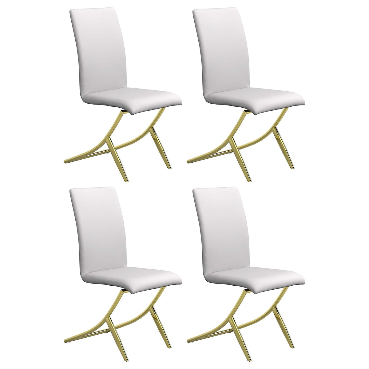 Silla de comedor tapizada Carmelia blanca (juego de 4)