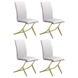 Silla de comedor tapizada Carmelia blanca (juego de 4)