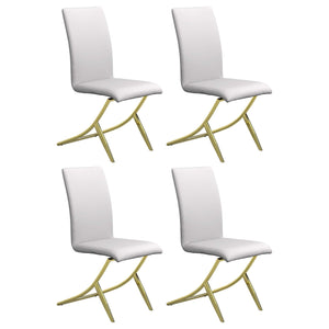 Silla de comedor tapizada Carmelia blanca (juego de 4)