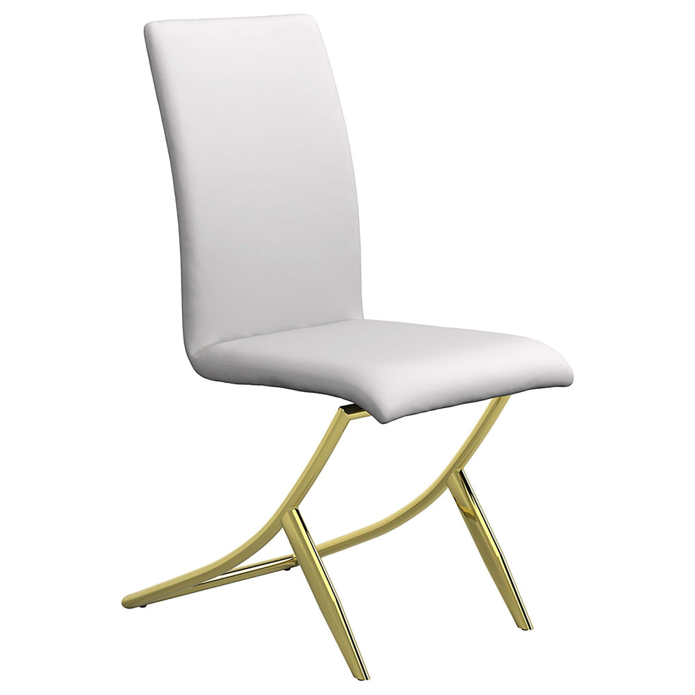 Silla de comedor tapizada Carmelia blanca (juego de 4)
