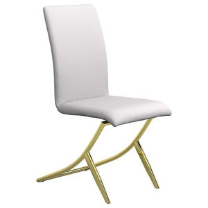Silla de comedor tapizada Carmelia blanca (juego de 4)