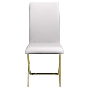 Silla de comedor tapizada Carmelia blanca (juego de 4)