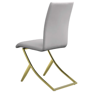 Silla de comedor tapizada Carmelia blanca (juego de 4)