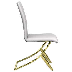 Silla de comedor tapizada Carmelia blanca (juego de 4)