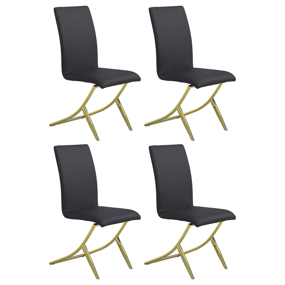 Silla de comedor tapizada Carmelia negra (juego de 4)