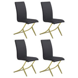 Silla de comedor tapizada Carmelia negra (juego de 4)