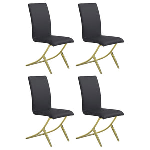 Silla de comedor tapizada Carmelia negra (juego de 4)