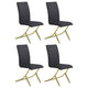 Silla de comedor tapizada Carmelia negra (juego de 4)
