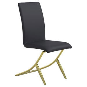 Silla de comedor tapizada Carmelia negra (juego de 4)