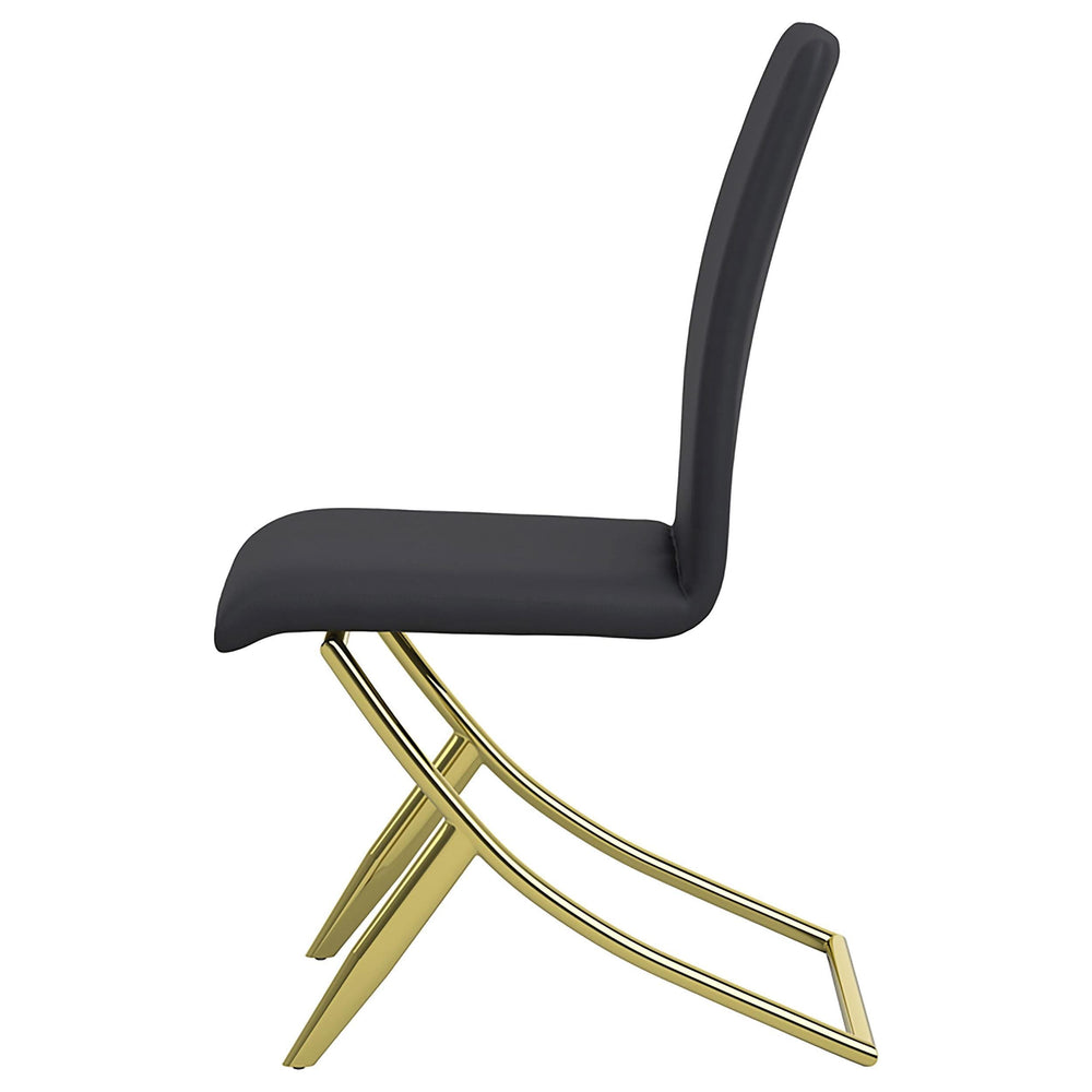 Silla de comedor tapizada Carmelia negra (juego de 4)