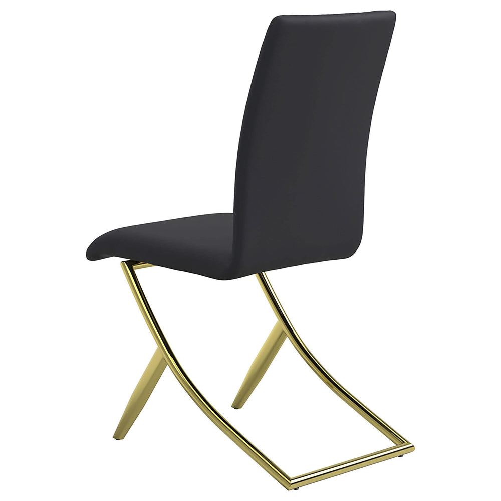 Silla de comedor tapizada Carmelia negra (juego de 4)