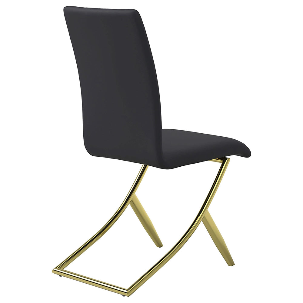 Silla de comedor tapizada Carmelia negra (juego de 4)