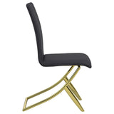 Silla de comedor tapizada Carmelia negra (juego de 4)