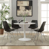Juego de mesa de comedor redonda Lowry de 5 piezas en blanco y negro