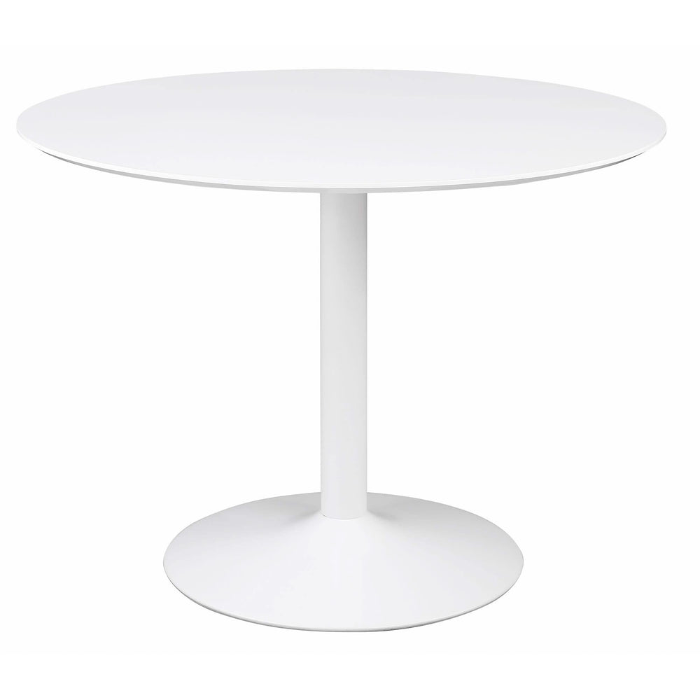 Juego de mesa de comedor redonda Lowry de 5 piezas en blanco y negro
