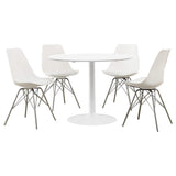 Juego de mesa de comedor redonda Lowry de 5 piezas en blanco