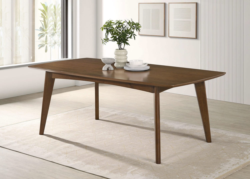 Mesa de comedor rectangular Malone de madera de 78 pulgadas en nogal oscuro