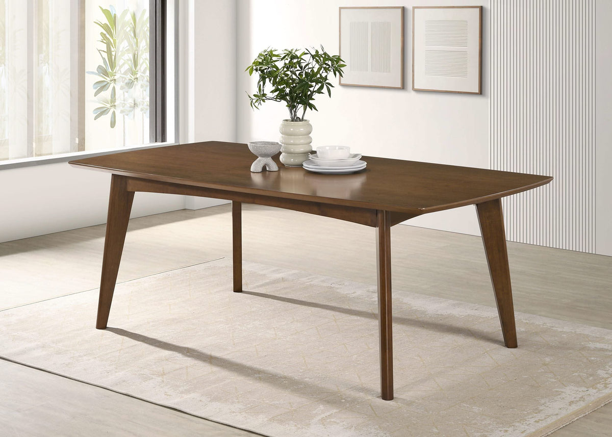 Mesa de comedor rectangular Malone de madera de 78 pulgadas en nogal oscuro