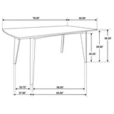 Mesa de comedor rectangular Malone de madera de 78 pulgadas en nogal oscuro