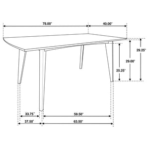 Mesa de comedor rectangular Malone de madera de 78 pulgadas en nogal oscuro