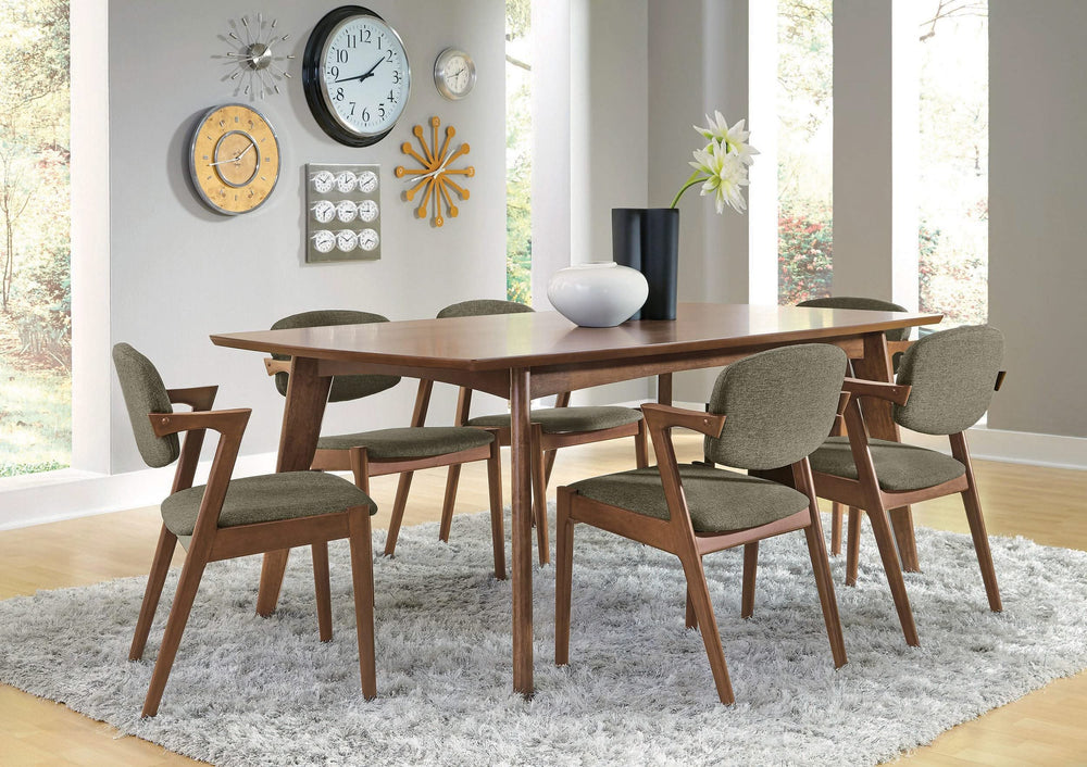 Mesa de comedor rectangular Malone de madera de 78 pulgadas en nogal oscuro
