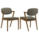 Silla de comedor acolchada Malone de madera en nogal oscuro (juego de 2)