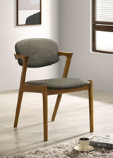 Silla de comedor acolchada Malone de madera en nogal oscuro (juego de 2)