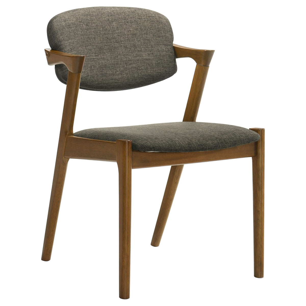 Silla de comedor acolchada Malone de madera en nogal oscuro (juego de 2)