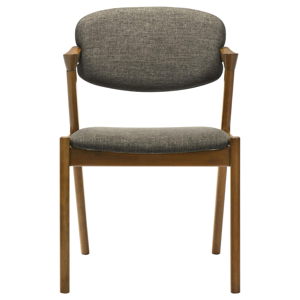Silla de comedor acolchada Malone de madera en nogal oscuro (juego de 2)