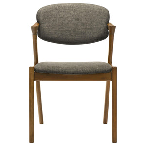 Silla de comedor acolchada Malone de madera en nogal oscuro (juego de 2)