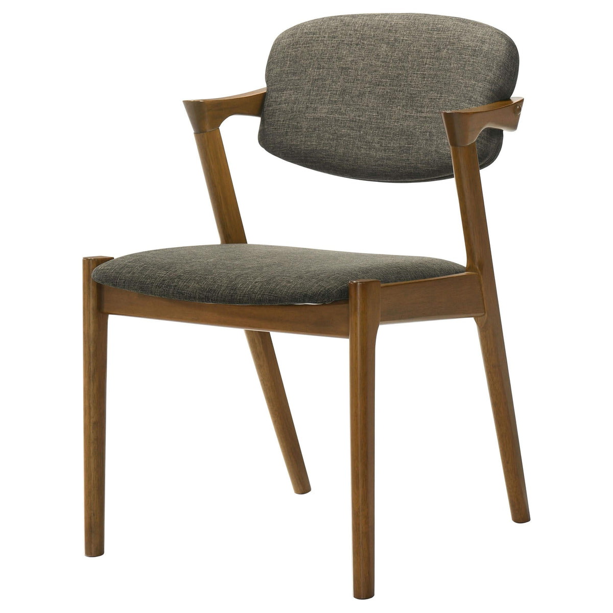 Silla de comedor acolchada Malone de madera en nogal oscuro (juego de 2)