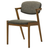 Silla de comedor acolchada Malone de madera en nogal oscuro (juego de 2)