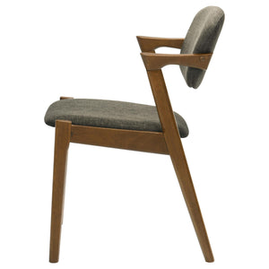Silla de comedor acolchada Malone de madera en nogal oscuro (juego de 2)