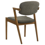 Silla de comedor acolchada Malone de madera en nogal oscuro (juego de 2)