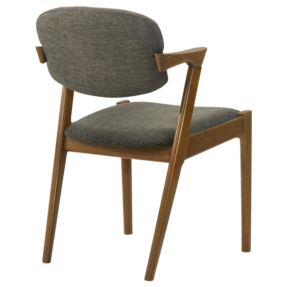 Silla de comedor acolchada Malone de madera en nogal oscuro (juego de 2)