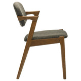 Silla de comedor acolchada Malone de madera en nogal oscuro (juego de 2)