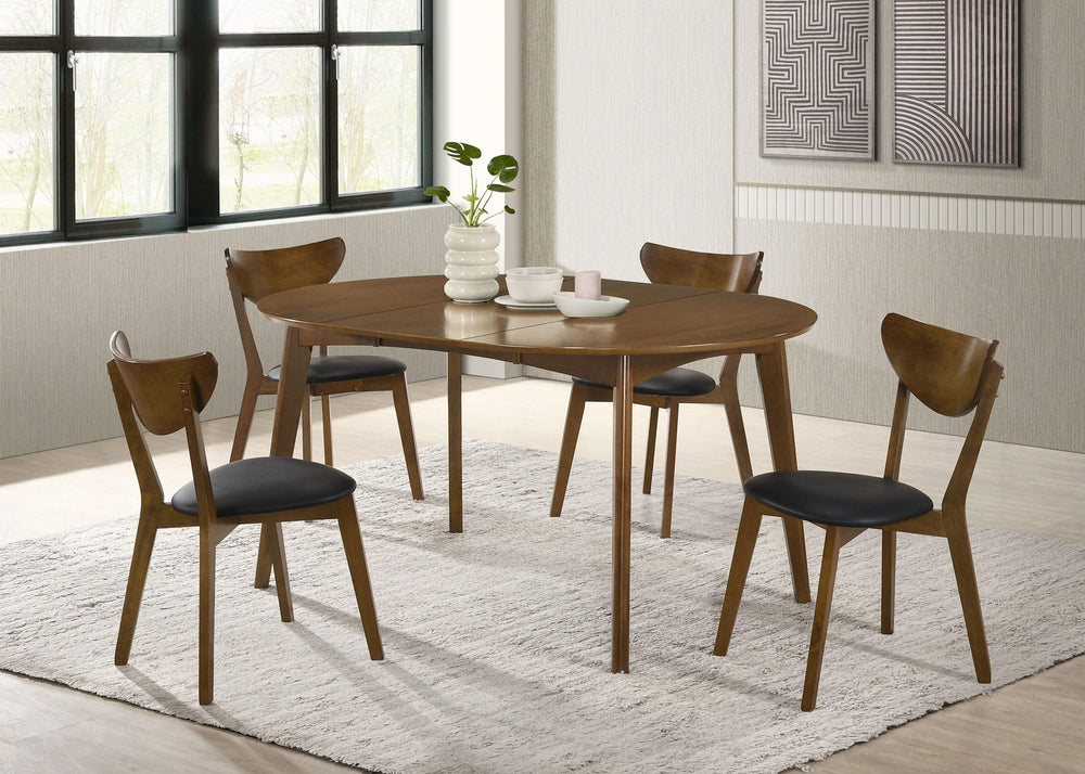 Juego de mesa de comedor ovalada Jedda de 5 piezas en nogal oscuro