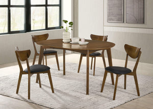 Juego de mesa de comedor ovalada Jedda de 5 piezas en nogal oscuro
