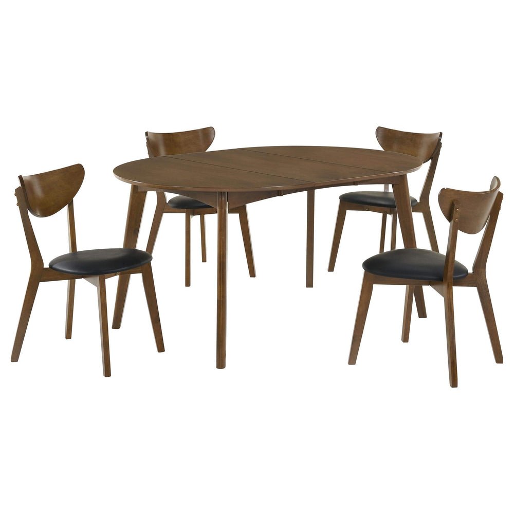 Juego de mesa de comedor ovalada Jedda de 5 piezas en nogal oscuro