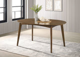 Jedda Oval 60-inch Extension Leaf Dining Table Dark Walnut