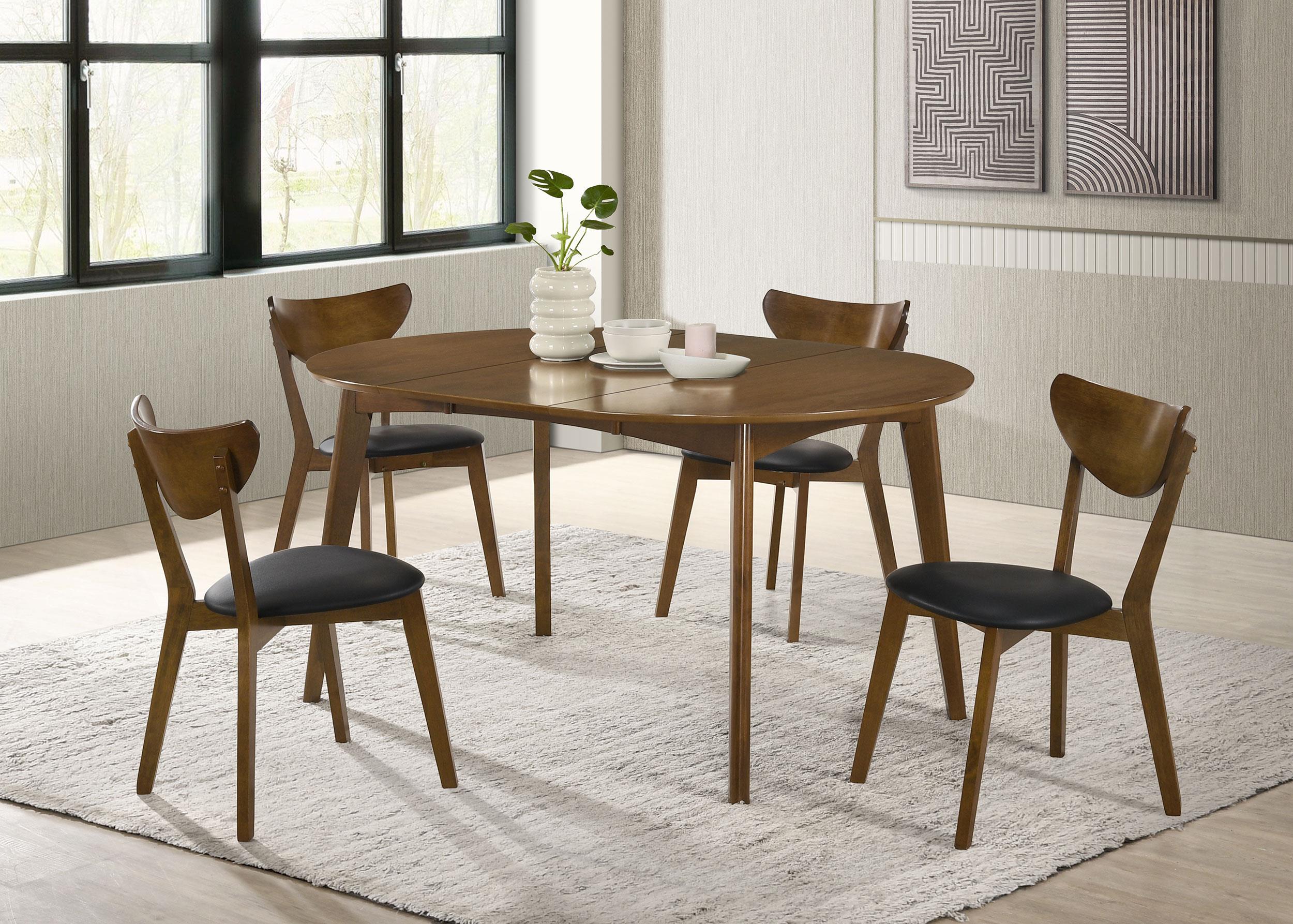 Jedda Oval 60-inch Extension Leaf Dining Table Dark Walnut